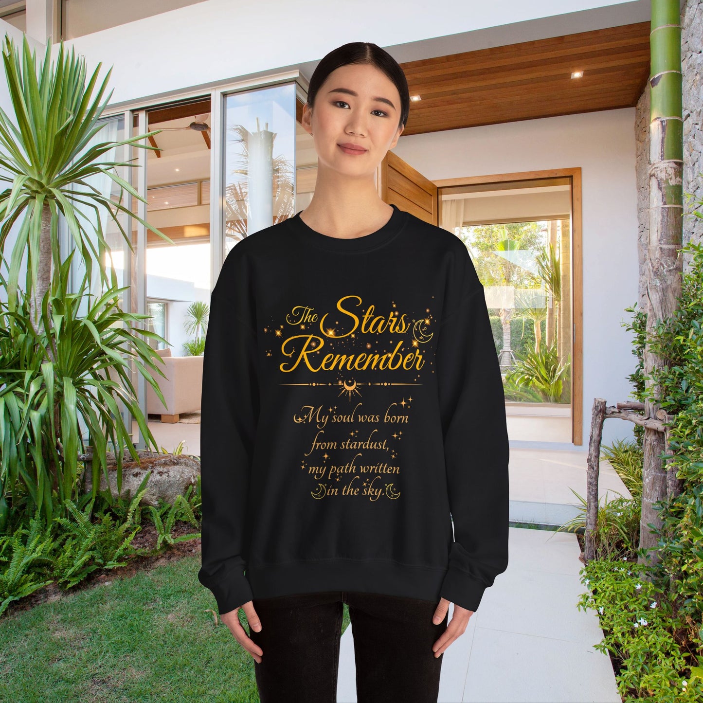 The Stars Remember Sweatshirt – Cosmic Quote Pullover, Celestial Graphic Crewneck
