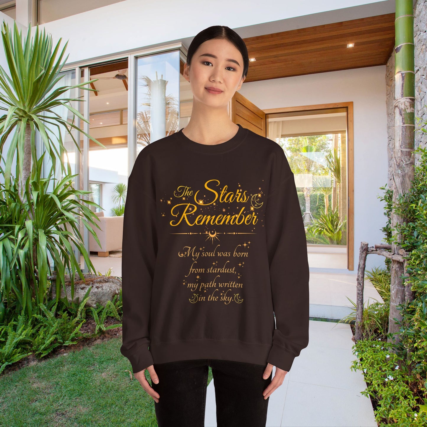 The Stars Remember Sweatshirt – Cosmic Quote Pullover, Celestial Graphic Crewneck
