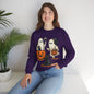 Halloween Ghosts & Cats Crewneck Sweatshirt, Cozy Halloween Sweatshirt, Spooky Season Apparel