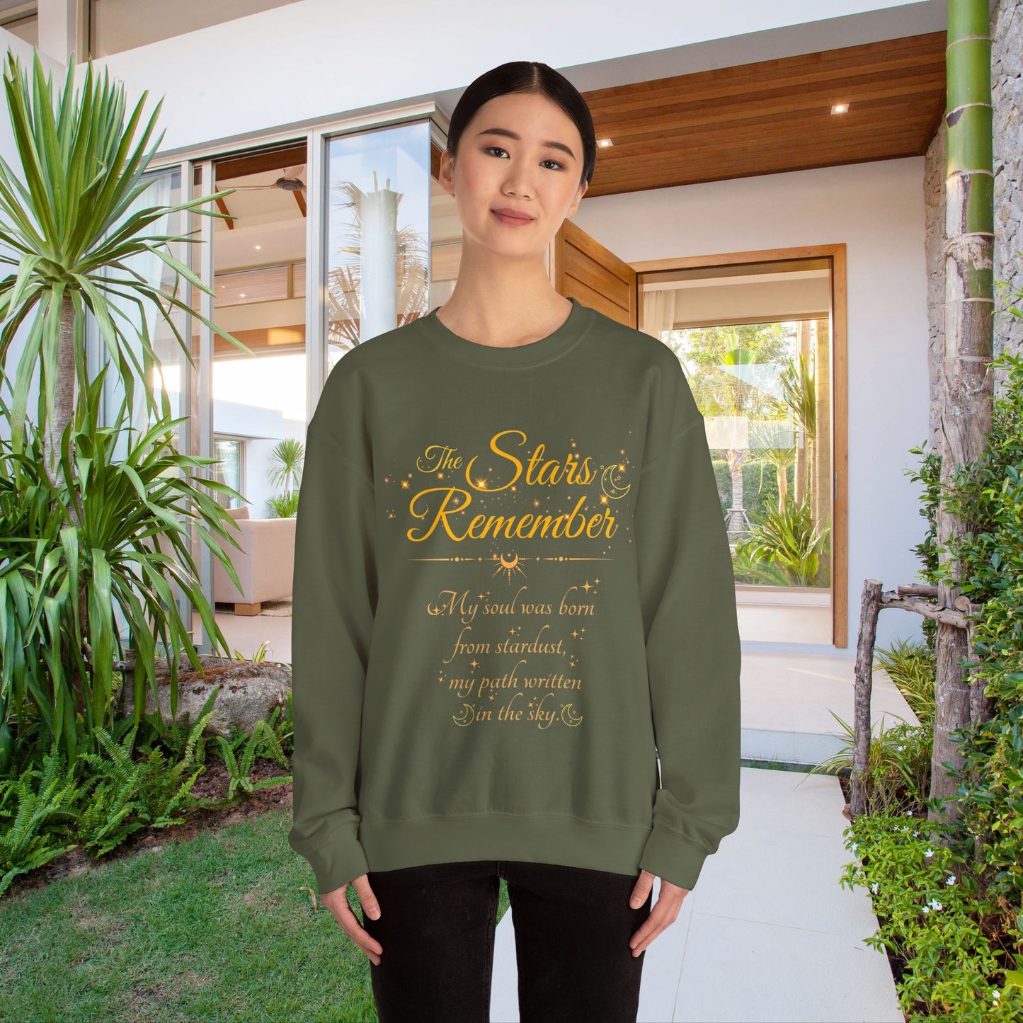The Stars Remember Sweatshirt – Cosmic Quote Pullover, Celestial Graphic Crewneck