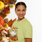 Cute Ghost Halloween T-Shirt – Pumpkin & Floral Graphic Tee for Women, Fall Aesthetic Spooky Season Shirt