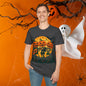 Dancing Skeletons Pumpkin Halloween T‑Shirt Unisex | Fun Spooky Fall Tee | Trick‑or‑Treat Party Top