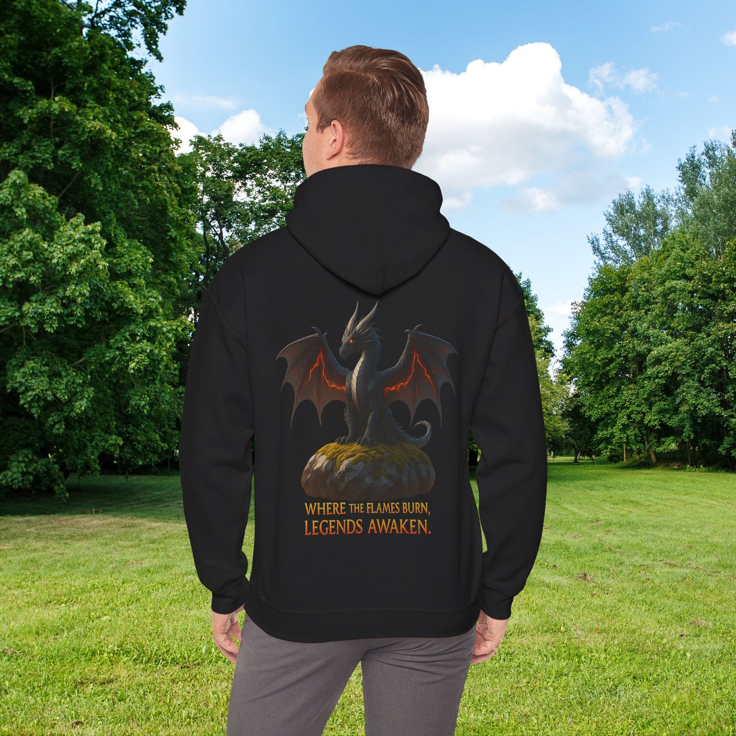 Epic Dragon Legend Hooded Sweatshirt - Fantasy Gift, Gamer Apparel, Cozy Sweatshirt, Dragon Lover Merch