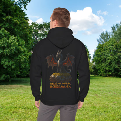 Epic Dragon Legend Hooded Sweatshirt - Fantasy Gift, Gamer Apparel, Cozy Sweatshirt, Dragon Lover Merch