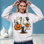Halloween Ghosts & Cats Crewneck Sweatshirt, Cozy Halloween Sweatshirt, Spooky Season Apparel