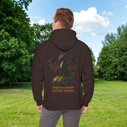 Epic Dragon Legend Hooded Sweatshirt - Fantasy Gift, Gamer Apparel, Cozy Sweatshirt, Dragon Lover Merch