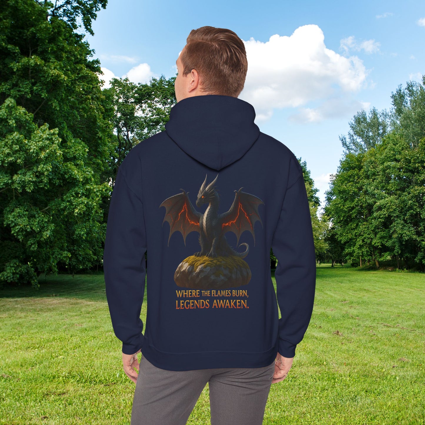 Epic Dragon Legend Hooded Sweatshirt - Fantasy Gift, Gamer Apparel, Cozy Sweatshirt, Dragon Lover Merch