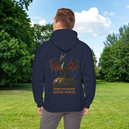 Epic Dragon Legend Hooded Sweatshirt - Fantasy Gift, Gamer Apparel, Cozy Sweatshirt, Dragon Lover Merch