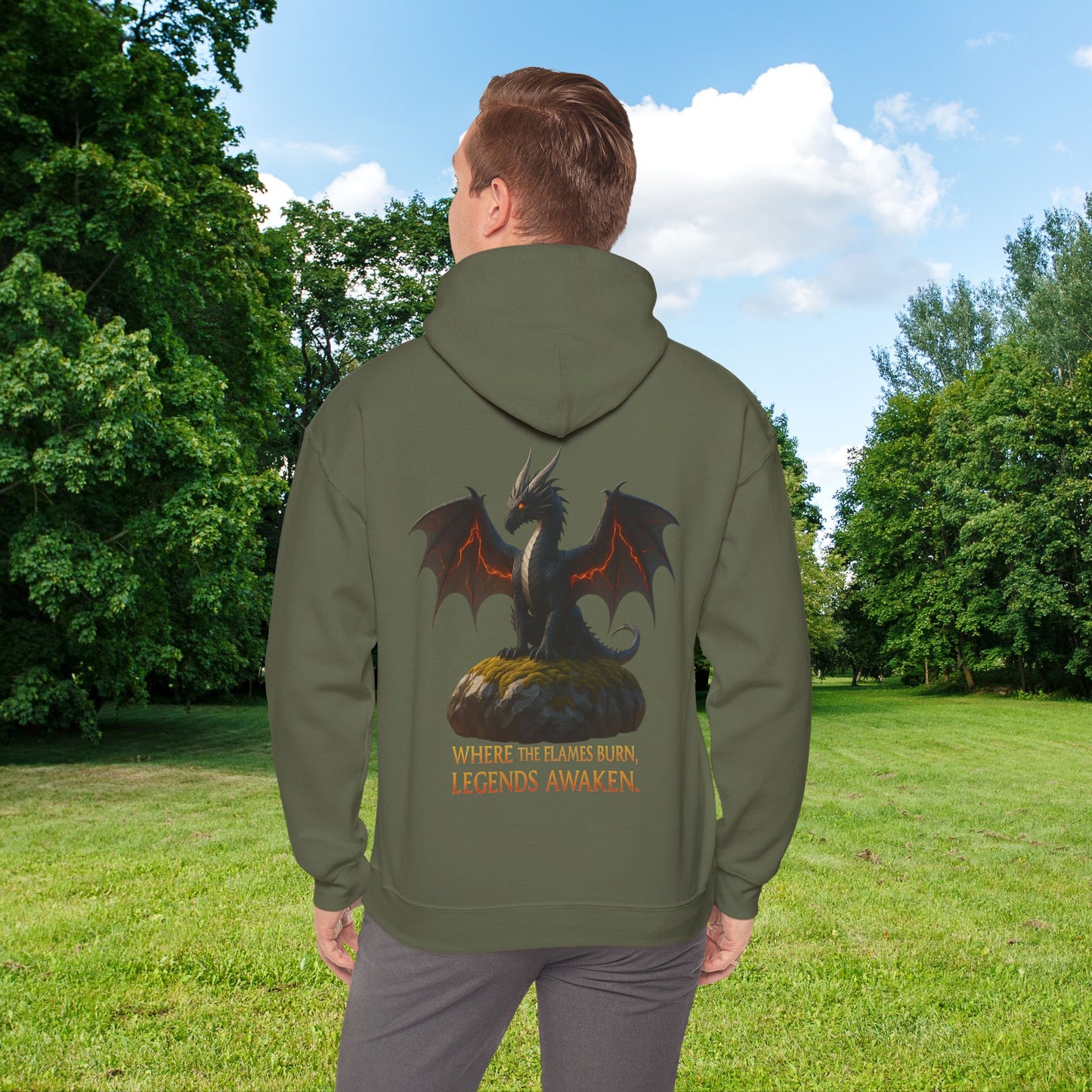 Epic Dragon Legend Hooded Sweatshirt - Fantasy Gift, Gamer Apparel, Cozy Sweatshirt, Dragon Lover Merch