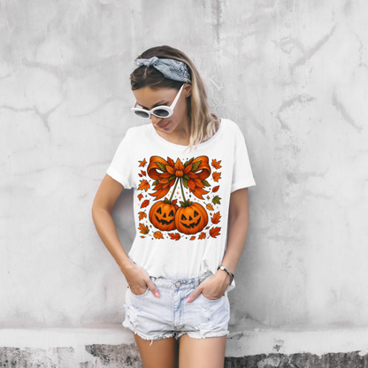 Fall Halloween Pumpkin Unisex T-shirt, Autumn Tee, Seasonal Shirt, Harvest Festival Top, Halloween Apparel