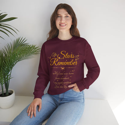 The Stars Remember Sweatshirt – Cosmic Quote Pullover, Celestial Graphic Crewneck