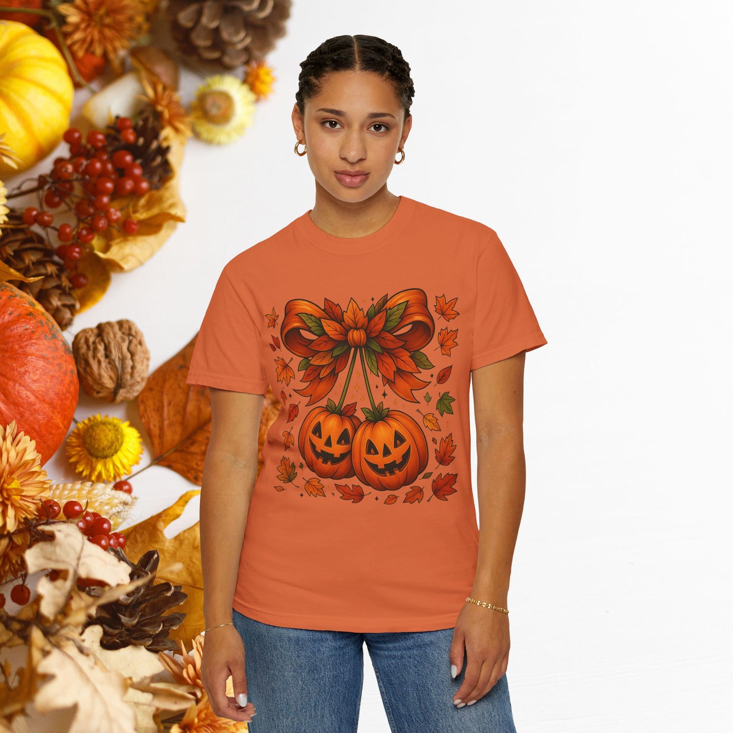 Fall Halloween Pumpkin Unisex T-shirt, Autumn Tee, Seasonal Shirt, Harvest Festival Top, Halloween Apparel