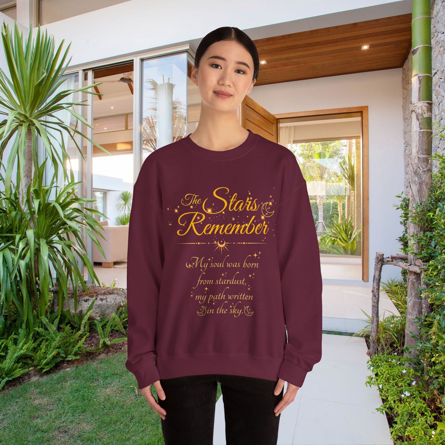 The Stars Remember Sweatshirt – Cosmic Quote Pullover, Celestial Graphic Crewneck