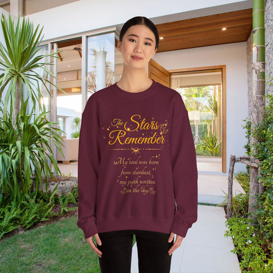 The Stars Remember Sweatshirt – Cosmic Quote Pullover, Celestial Graphic Crewneck
